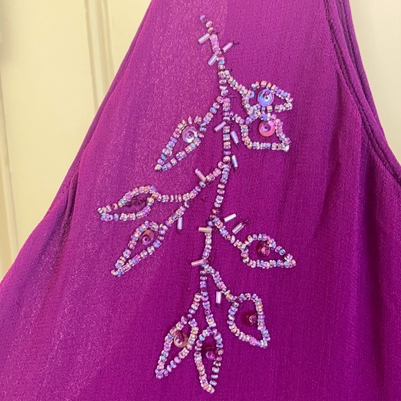 Vintage 80s Beaded Leaf Dress XXL - Picture 15 of 15